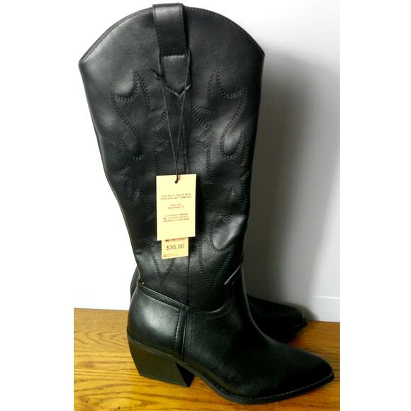 Madden NYC Cowboy Western Black Boots Women's 6 - Picture 5 of 8